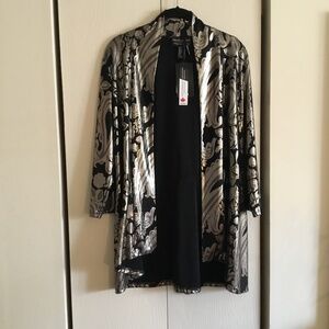 Frank Lyman Cover Up Silver Black Size 8 NWT